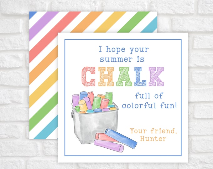 Rainbow Chalk Full of Fun Tag