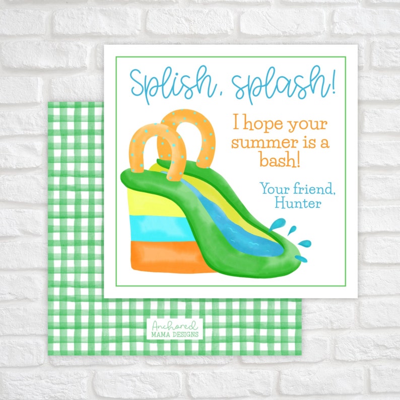 Printable Last Day of School Gift Tags Splish Splash Summer Etsy