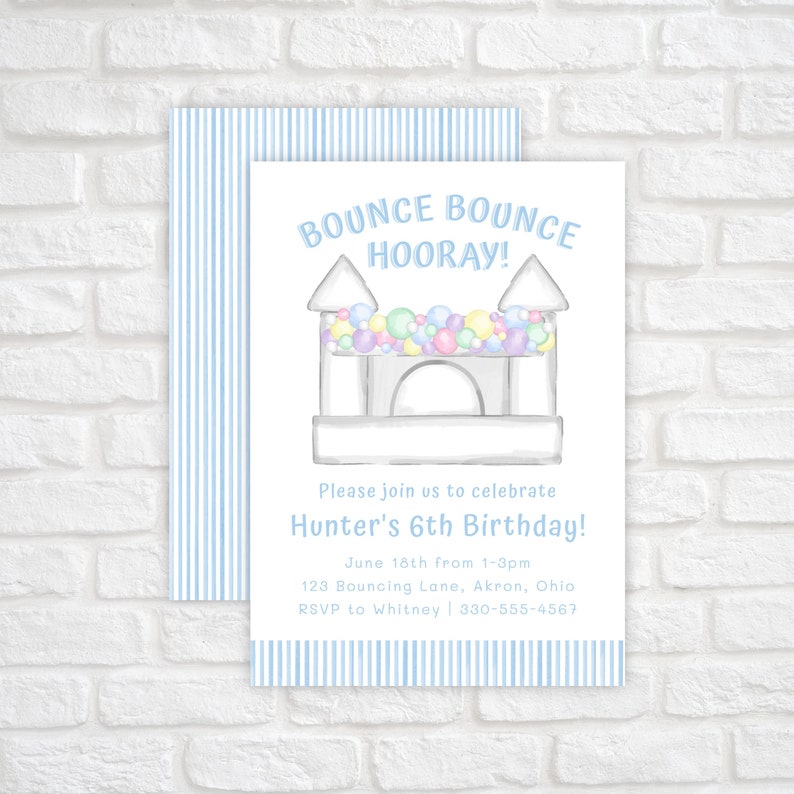 Bounce House Birthday Party Invitation Printable Bounce House - Etsy