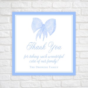 Labor and Delivery verpleegkundige bedankje cadeaulabel, afdrukbare babyjongen bedankkaartjes, nieuwe baby cadeaulabel, ziekenhuis NICU verpleegkundige bedankje cadeaulabel
