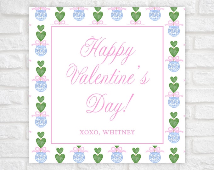 Printable Heart Topiary Valentines Tag