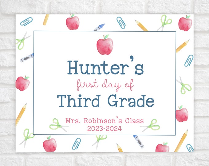 Printable School Supplies Back to School Sign