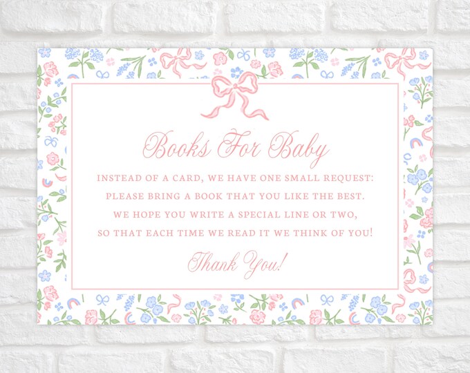 Ditsy Floral Books for Baby Card