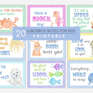 Printable Lunchbox Notes for Kids, Back to School Notes, Inspirational Cards, Encouragement Notes for Kids, Positivity and Affirmation