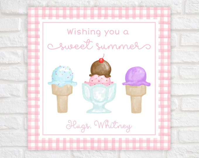 Sweet Summer Ice Cream End of School Tag