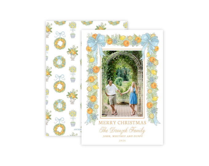 Printable Orange Slice Garland Holiday Card