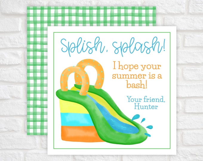 Water Slide End of School Tag