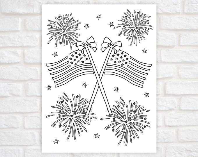 Fourth of July Coloring Page Printable