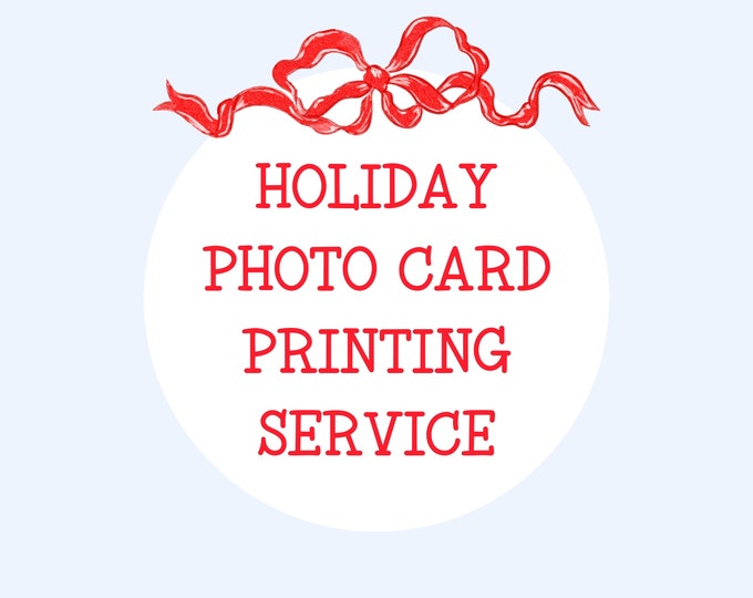 Christmas 5" x 7" Photo Card Printing Service - Matching Envelopes and Two Sided Printing Included - Includes Design Edits