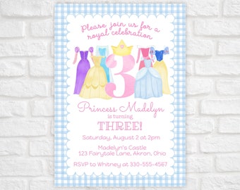 Princess Birthday Invitation, Printable Princess Invitation, Royal Celebration, Princess Party Invitation, Editable Instant Download