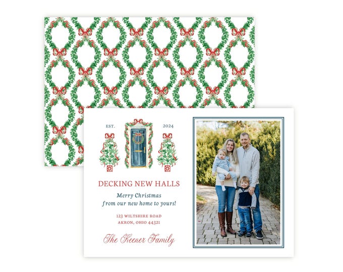 Decking New Halls Christmas Photo Card Template