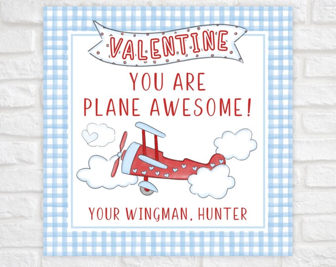 Airplane Valentine Card for Kids