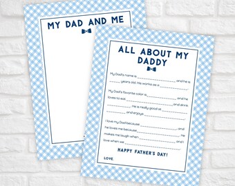 All About My Dad Father's Day Gift Idea Printable - Etsy