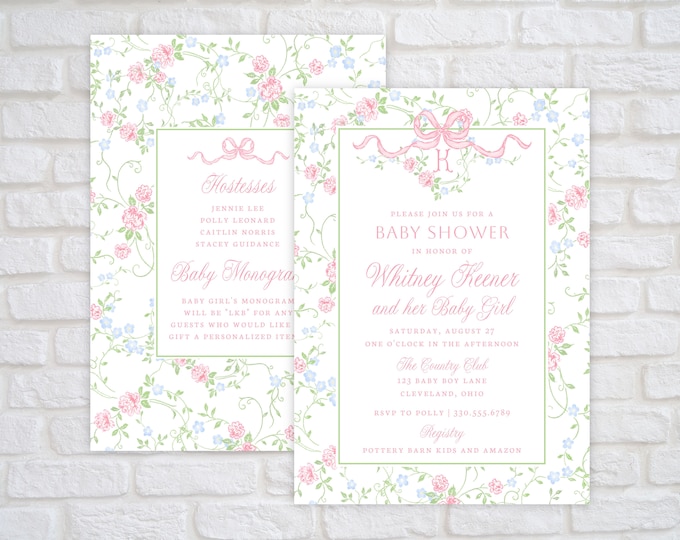 Printable Baby Girl Shower Invitation