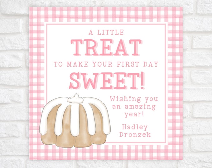 Pink Bundt Cake Back To School Gift Tag Printable