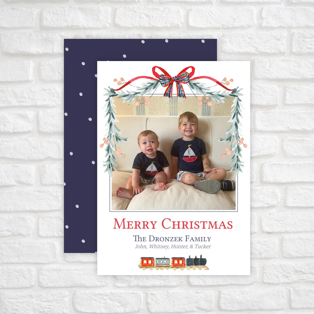 Printable Christmas Cards, Christmas Photo Cards, Watercolor Christmas Cards Template ...