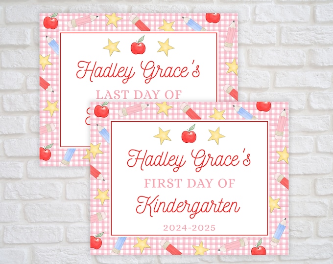 Printable Apple and Stars Back to School Sign