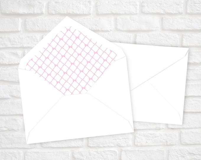 Printable Pink Bow Trellis Envelope Liner