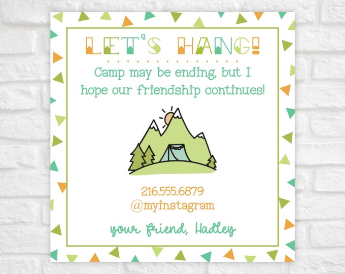 Printable Camp Calling Card