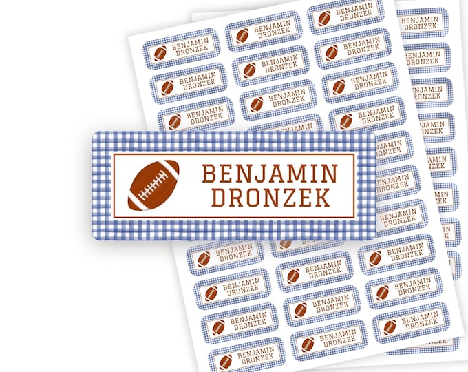 Personalized Football School Name Labels
