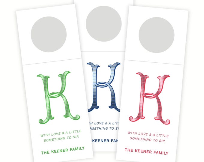 Monogram Initial Wine Hang Tags