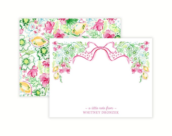 Personalized Bright Floral Stationery for Women