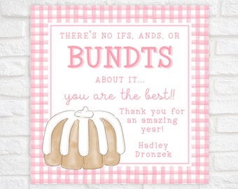 Printable Teacher Appreciation Gift Tag, Bundt Cake Gift Tag, Bundt Cake Tag, Teacher Appreciation Week, Teacher Appreciation Tag Template