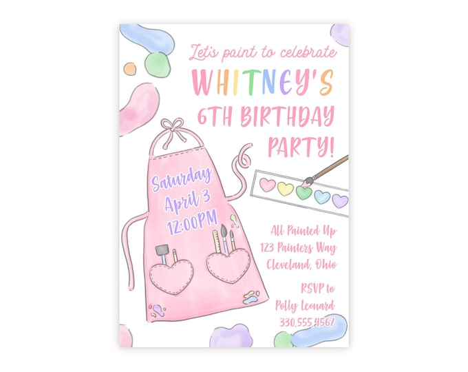 Printable Painting Party Birthday Invitation