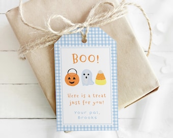 Halloween Gift Tag Printable, Halloween Party Favor Tag Template, Printable Halloween Tag, Boo Happy Halloween Tag, Halloween Treat Bag Tag