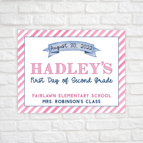 Back to School Sign Printable First Day of School Sign - Etsy