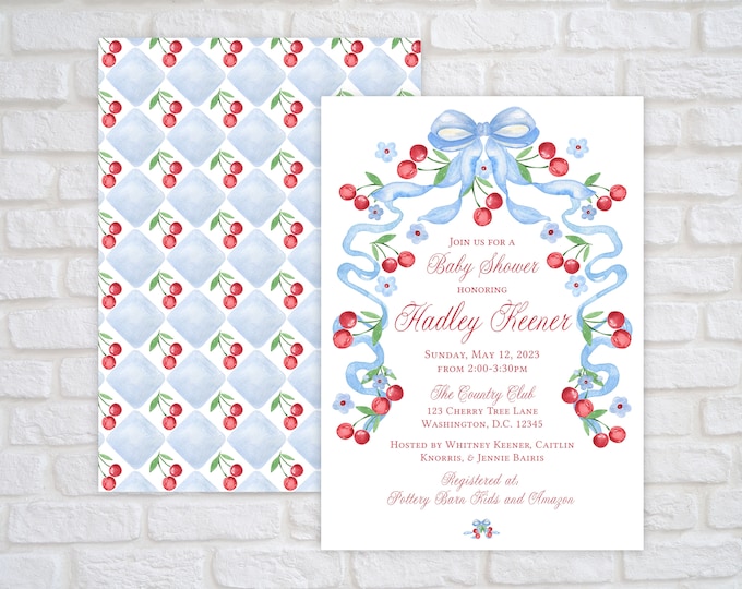 Printable Cherry Baby Shower Invitation