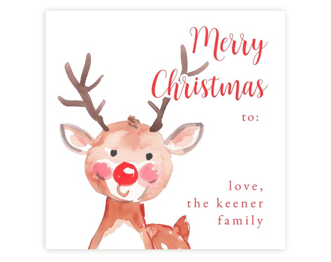 Boy Reindeer Christmas Gift Tags