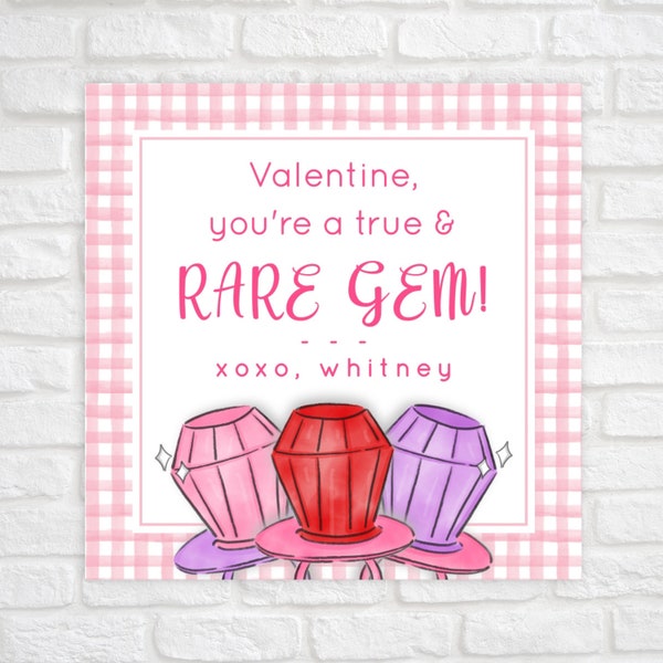 Printable Valentine Cards for Kids, Ring Pop Valentine Tag, Lollipop Valentine Printable, Classroom Valentines Gift Tag, Preschool Valentine