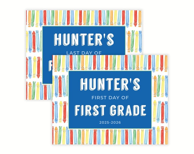 Watercolor Crayon Back to School Sign