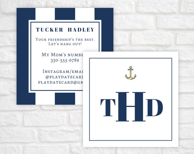Playdate Cards for Kids, Kids Calling Card, Summer Playdate Card, Mom Kid Business Card, Keep in Touch Summer Card, End of School Year Tag