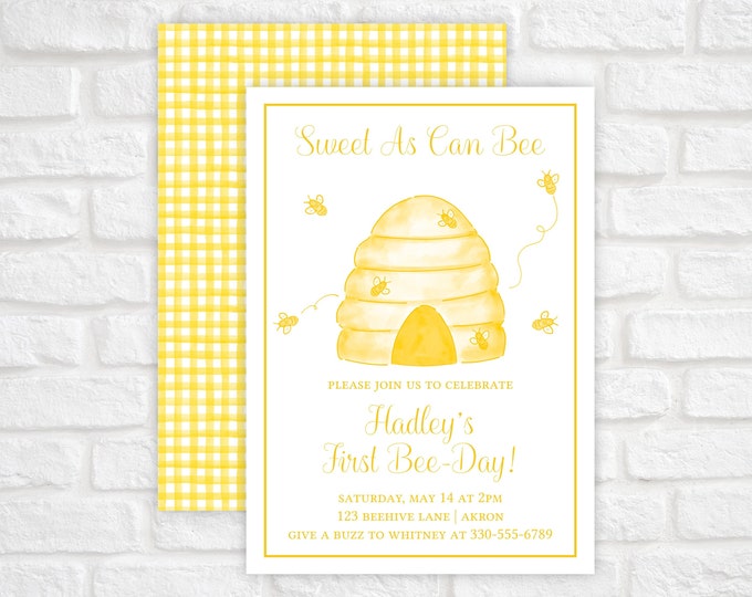 Sweet As Can Bee Birthday Invitation