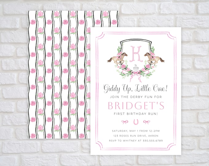 Printable Derby Birthday Invitation for Girls