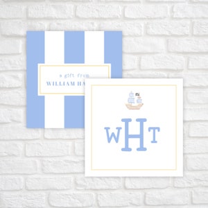 Étiquettes-cadeaux personnalisées pour enfants, Étiquette-cadeau monogramme pour garçons, Cartes avec boîtier monogramme, Étiquettes-cadeaux personnalisées imprimables, Carte de visite, Étiquette bateau pirate