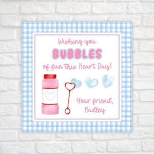 Printable Valentine Cards for Kids, Bubbles Valentine Tag, Classroom Valentines, Bubbles Valentine Favor Tag, Kids School Valentine Tag