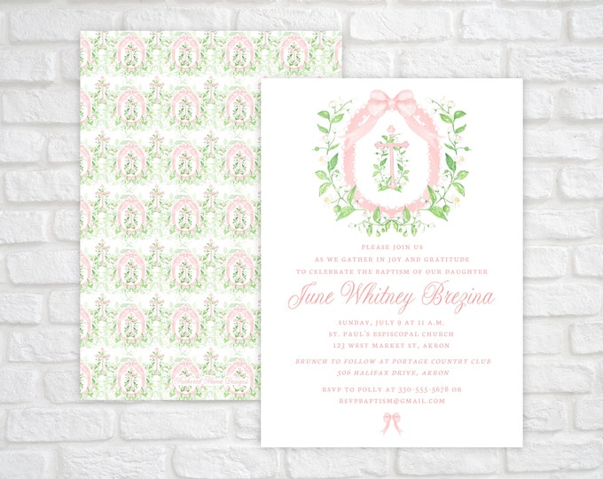 Watercolor Baptism Invitation Template