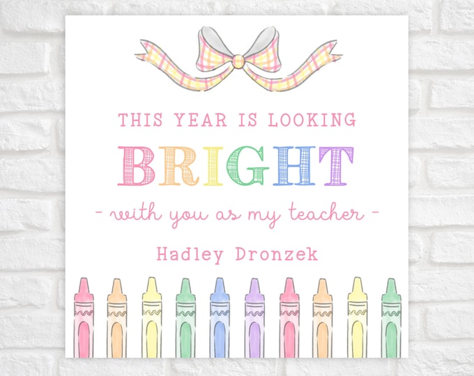 First Day of School Crayon Gift Tag for Teachers