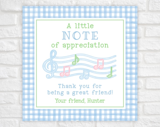 Last Day of School Music Gift Tags, End of School Year Student Classmate Gift Tags, Printable Music Teacher Note of Appreciation Gift Tag