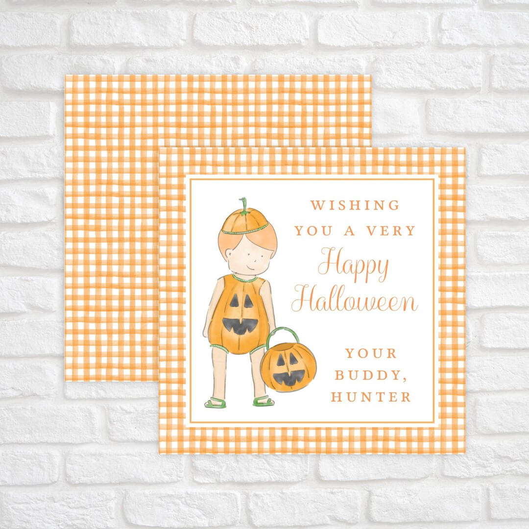 Printable Halloween Gift Tags, Happy Halloween Tag, Halloween Pumpkin ...