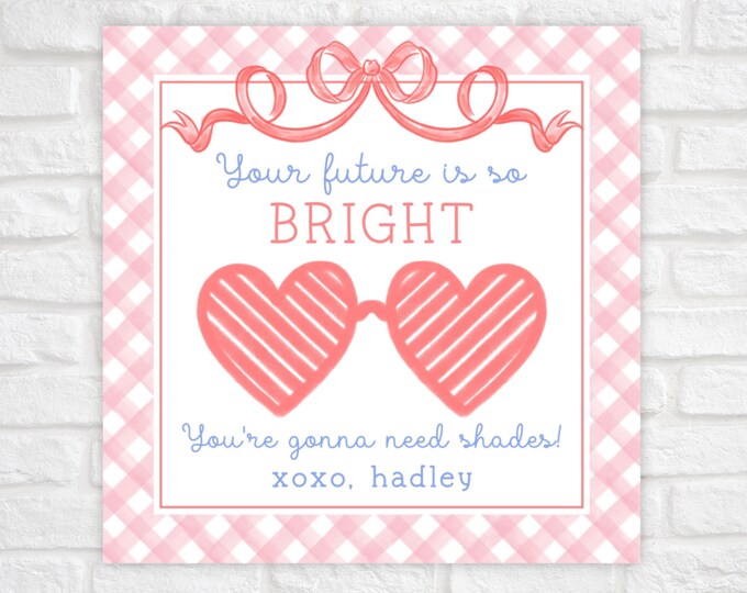 Printable Bright Future Sunglasses Gift Tag