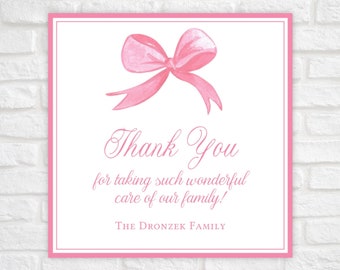 Labor and Delivery Nurse Thank You Gift Tag, Printable Baby Girl Thank You Tags, New Baby Gift Tag, Hospital NICU Nurse Thank You Gift Tag