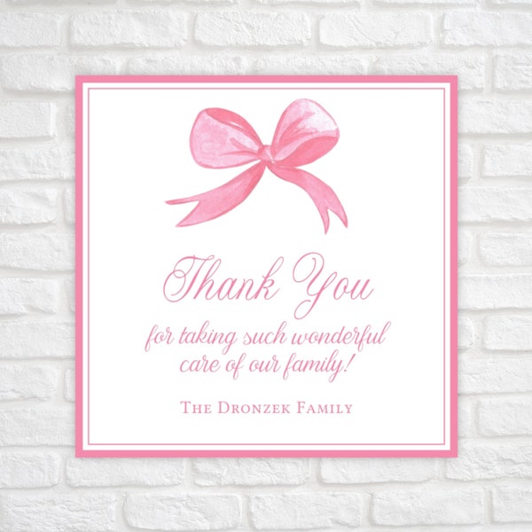 Labor and Delivery Nurse Thank You Gift Tag, Printable Baby Girl Thank You Tags, New Baby Gift Tag, Hospital NICU Nurse Thank You Gift Tag