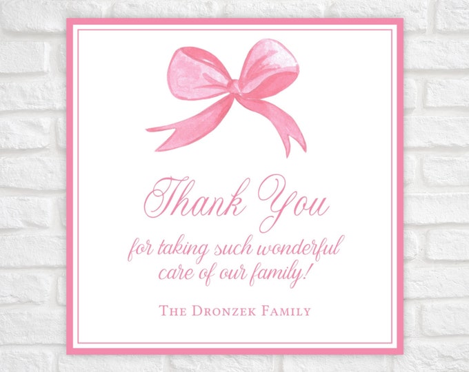 Labor and Delivery Nurse Thank You Gift Tag, Printable Baby Girl Thank You Tags, New Baby Gift Tag, Hospital NICU Nurse Thank You Gift Tag