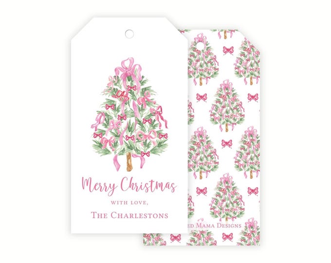 Christmas Bow Tree Holiday Tags