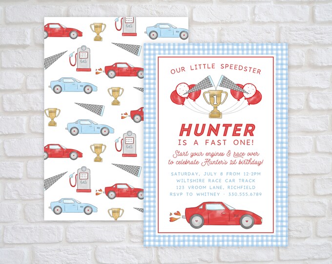 Printable Race Car Birthday Invitation