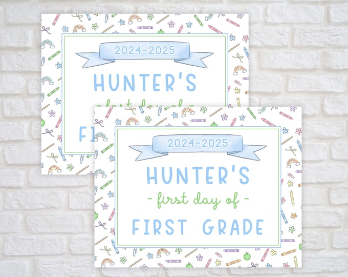 Printable Back to School Sign for Boys